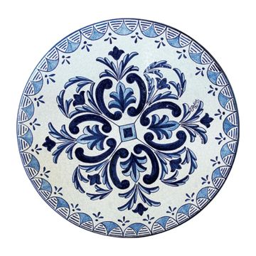 Lavic stone table decorated - TCL / G02 by L'Antica Deruta - view 2