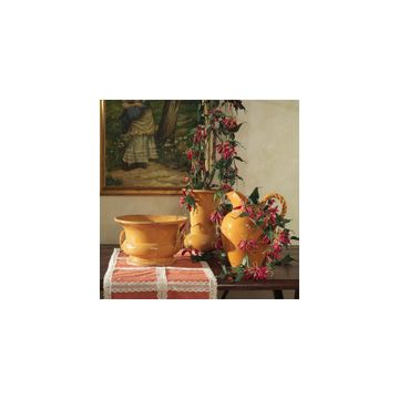 Planter/centerpiece with handles - decor Arcaica Yellow-mostrada by L'Antica Deruta - view 2