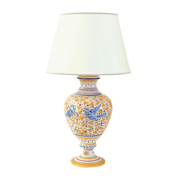 Lamp base with shade - decor Arabesco Giallo by L'Antica Deruta - view 2