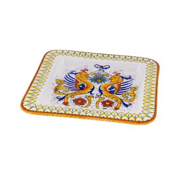 Wall plate/square tray - decor Raffaellesco by L'Antica Deruta - view 2