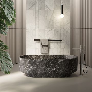 Borghi oval bathtub in Cristalmood by Antoniolupi - view 2