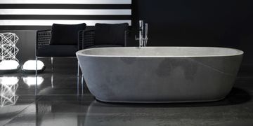 Baia bathtub in Cristalplant and marble by Antoniolupi - view 5