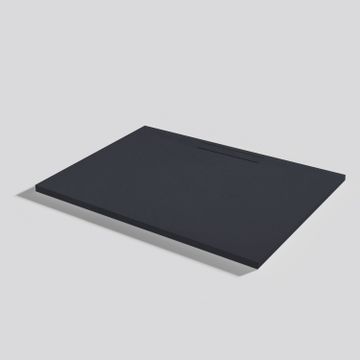 Shower tray Kos Slate Negro Rectangular 100x80 by Acquabella