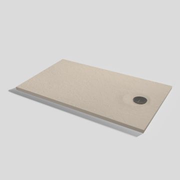 Livo Slate Shower tray Sand Rectangular 140x80 by Acquabella