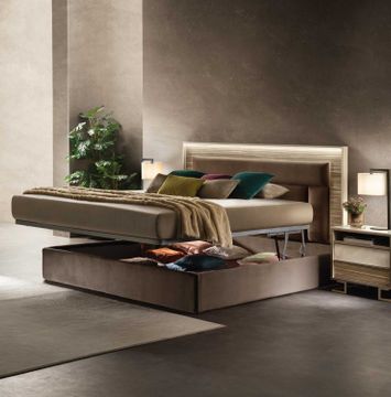 Luce Light Upholstered beds ita/queen/king/twin size + storage box by ADORA - view 2