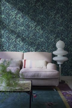 SWALLOW SONG / Art. floreale liberty-velvet blue by AGENA - view 5