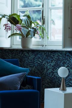 SWALLOW SONG / Art. floreale liberty-velvet blue by AGENA - view 7
