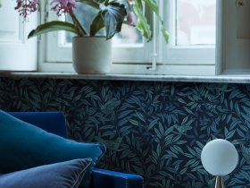 SWALLOW SONG / Art. floreale liberty-velvet blue by AGENA - view 8