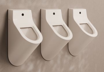 Form wall hung urinal with photo-cell by Alice Ceramica