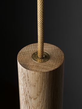Wood Cylinder Pendant 12" by Allied Maker - view 3