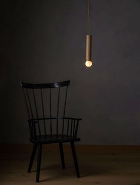 Wood Cylinder Pendant 12" by Allied Maker - view 4