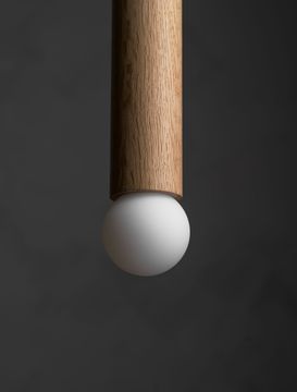 Wood Cylinder Pendant 12" by Allied Maker - view 5