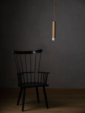 Wood Cylinder Pendant 12" by Allied Maker - view 6