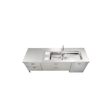Kitchen Sink L250-C60+C120+L60/1 by ALPES-INOX