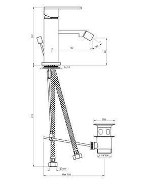 Le blanc Single Lever 1-Hole Bidet Mixer by Artize - view 5