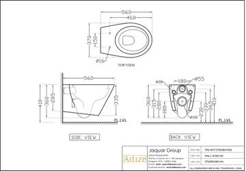 Travina Rimless Wall Hung WC by Artize - view 5