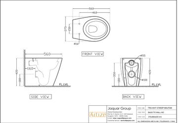 Travina Rimless Back to Wall WC by Artize - view 5