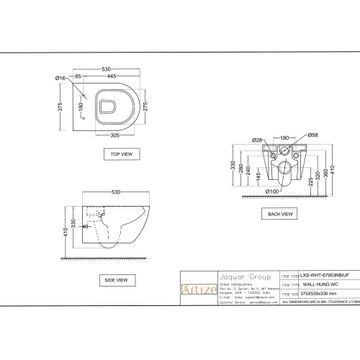 Lexa Rimless Wall Hung WC by Artize - view 5