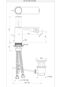 Navia Bidet Mixer with Popup Waste System by Artize - view 5