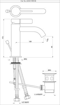 Aura Single Lever Basin Mixer with Popup Waste by Artize - view 5