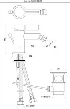 Aura Single Lever 1-Hole Bidet Mixer with Popup Waste System by Artize - view 5