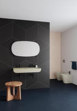 Lavabo Sospeso Monoforo 100×45 cm Leuca: Lavabo sospeso in ceramica by Azzurra Ceramica - view 2