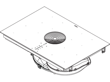 Pure Rough induction cooktop with integrated cooktop extractor exhaust air PURA2R by BORA - view 2