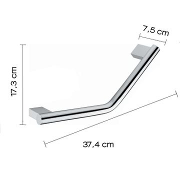 Canarie grab bar 135° cm by GEDY - view 2