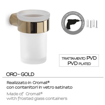 Pirenei toothbrush holder gold (pvd plated) by GEDY - view 4