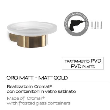 Pirenei soap holder matt gold (pvd plated) by GEDY - view 3