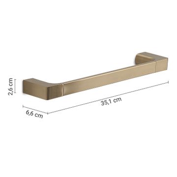 Pirenei towel holder 35 cm matt gold (pvd plated) by GEDY - view 2