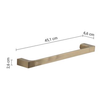 Pirenei towel holder 45 cm matt gold (pvd plated) by GEDY - view 2