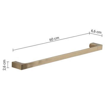 Pirenei towel holder 60 cm matt gold (pvd plated) by GEDY - view 2
