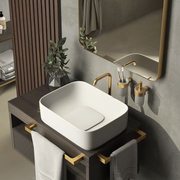 Pirenei towel holder 45 cm matt gold (pvd plated) by GEDY - view 3
