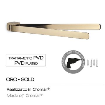 Pirenei jointed towel holder gold (pvd plated) by GEDY - view 3