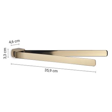 Pirenei jointed towel holder gold (pvd plated) by GEDY - view 2