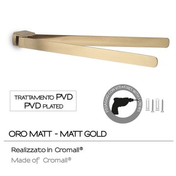 Pirenei jointed towel holder matt gold (pvd plated) by GEDY - view 3