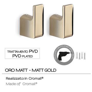 Pirenei 2 hooks gold (pvd plated) by GEDY - view 3