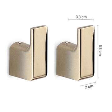 Pirenei 2 hooks gold (pvd plated) by GEDY - view 2
