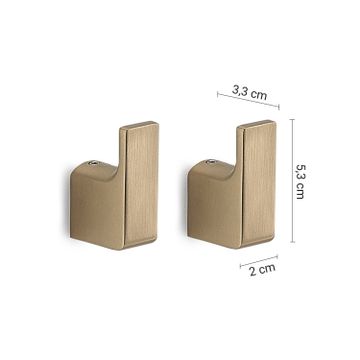 Pirenei 2 hooks matt gold (pvd plated) by GEDY - view 2