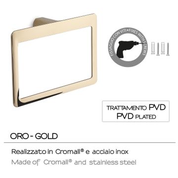 Pirenei towel ring gold (pvd plated) by GEDY - view 3