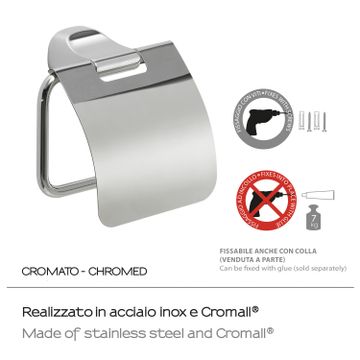 Stelvio toilet paper holder with cover by GEDY - view 3
