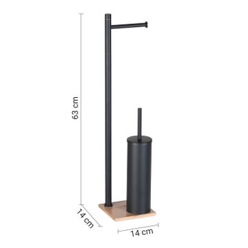 Trilly bathroom butler with toilet paper roll holder and toilet brush holder by GEDY - view 2