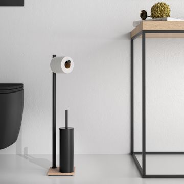 Trilly bathroom butler with toilet paper roll holder and toilet brush holder by GEDY - view 3