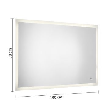 Pierre polished edge mirror 70×100 and sandblasted border by GEDY - view 2