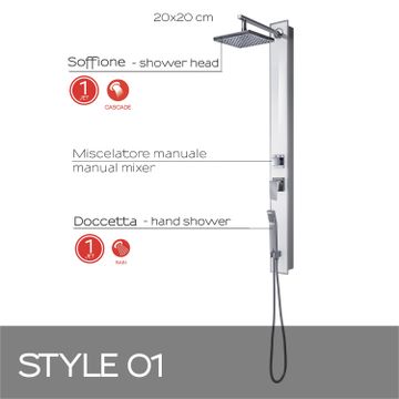 Style 01 temperated glasss shower panel by GEDY - view 3