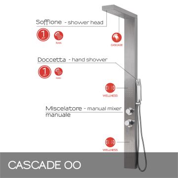 Cascade 00 multi-functions shower panel stainless by GEDY - view 3