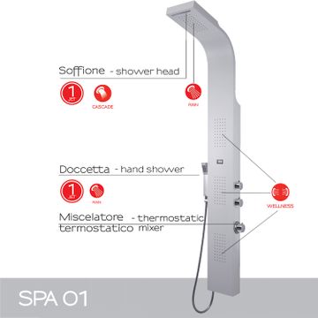 Spa 00 multi-functions shower panel by GEDY - view 3