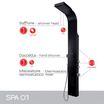 Spa 01 multi-functions shower panel by GEDY - view 2