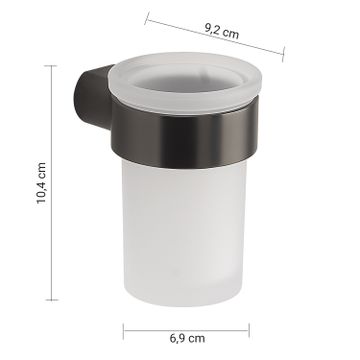 Pirenei toothbrush holder gun metal (pvd plated) by GEDY - view 2